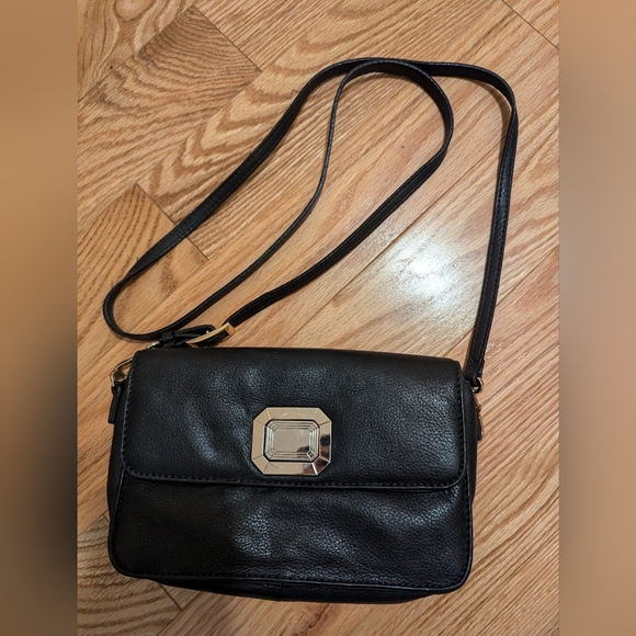 Danier Black Leather Crossbody Bag with Silver Hardware - Picture 2 of 9